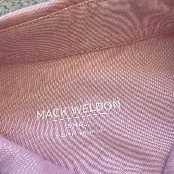 Mack Weldon Small Pink Oxford Button Front Shirt - Picture 4 of 8